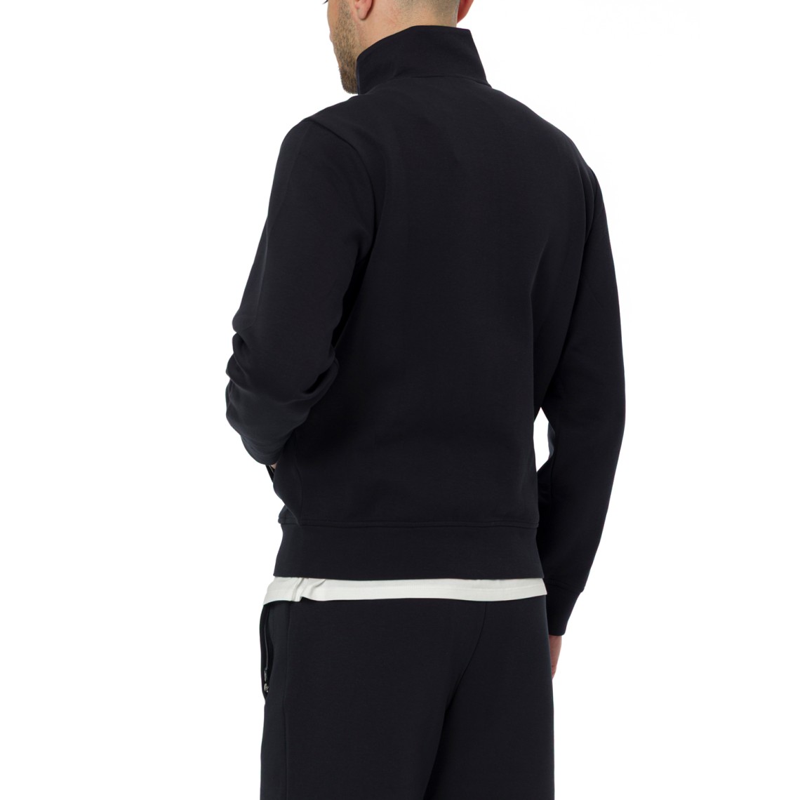 Felpa con zip Emporio Armani in misto cotone