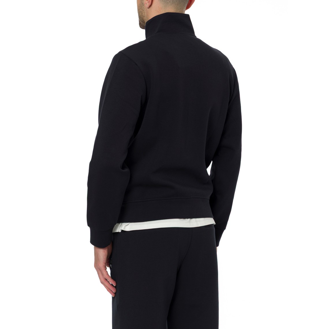 Felpa con zip Emporio Armani in misto cotone