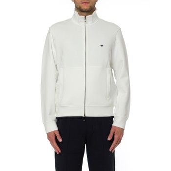 Felpa con zip Emporio Armani in misto cotone