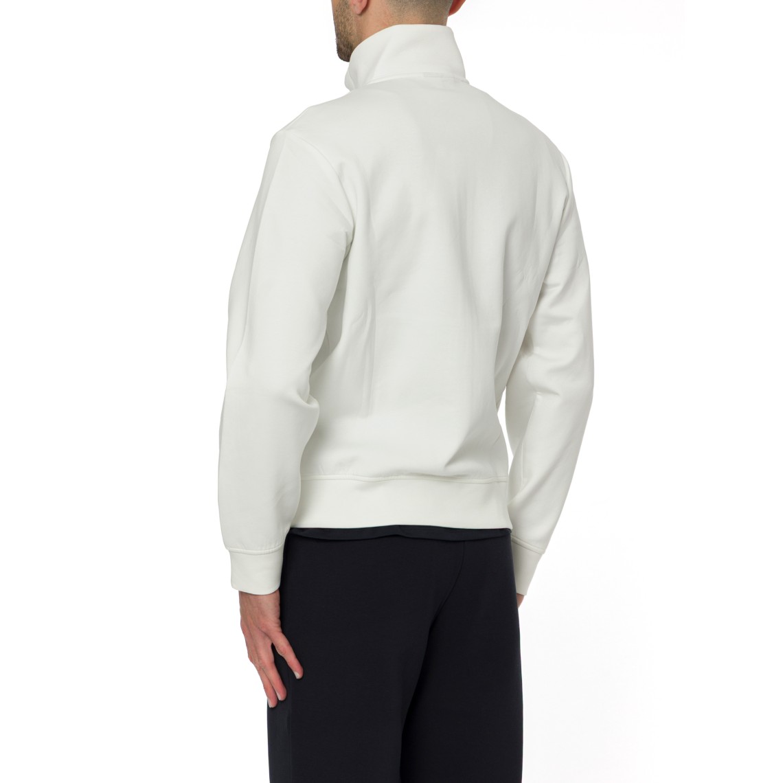 Felpa con zip Emporio Armani in misto cotone