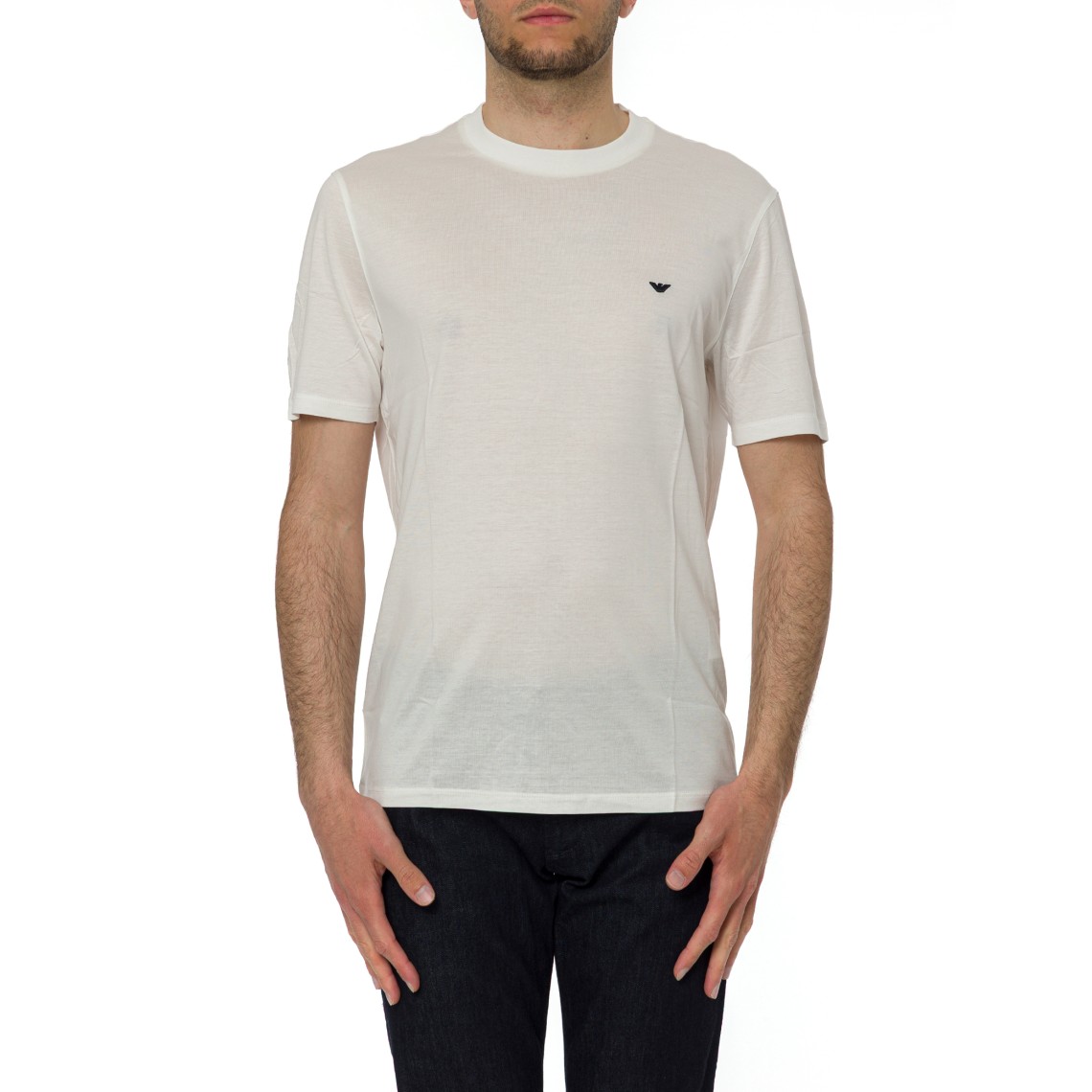 T-shirt in misto cotone e lyocell Emporio Armani