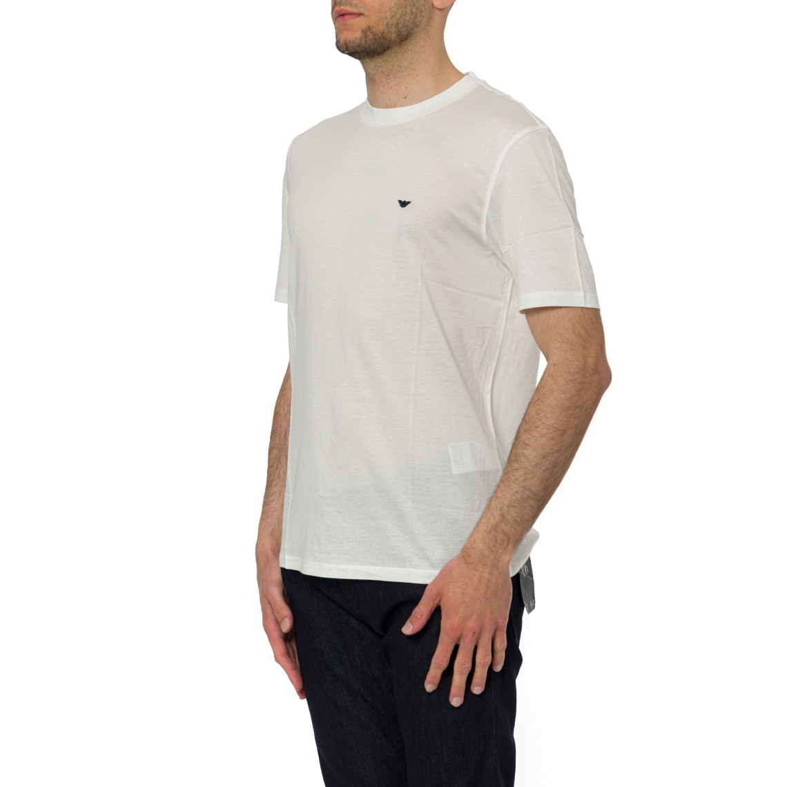 T-shirt in misto cotone e lyocell Emporio Armani