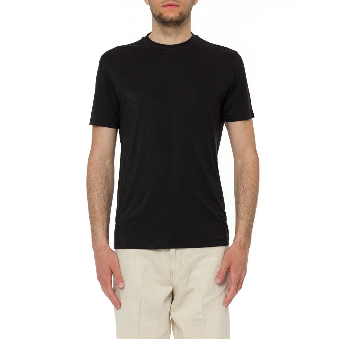 T-shirt basic Emporio Armani in misto seta