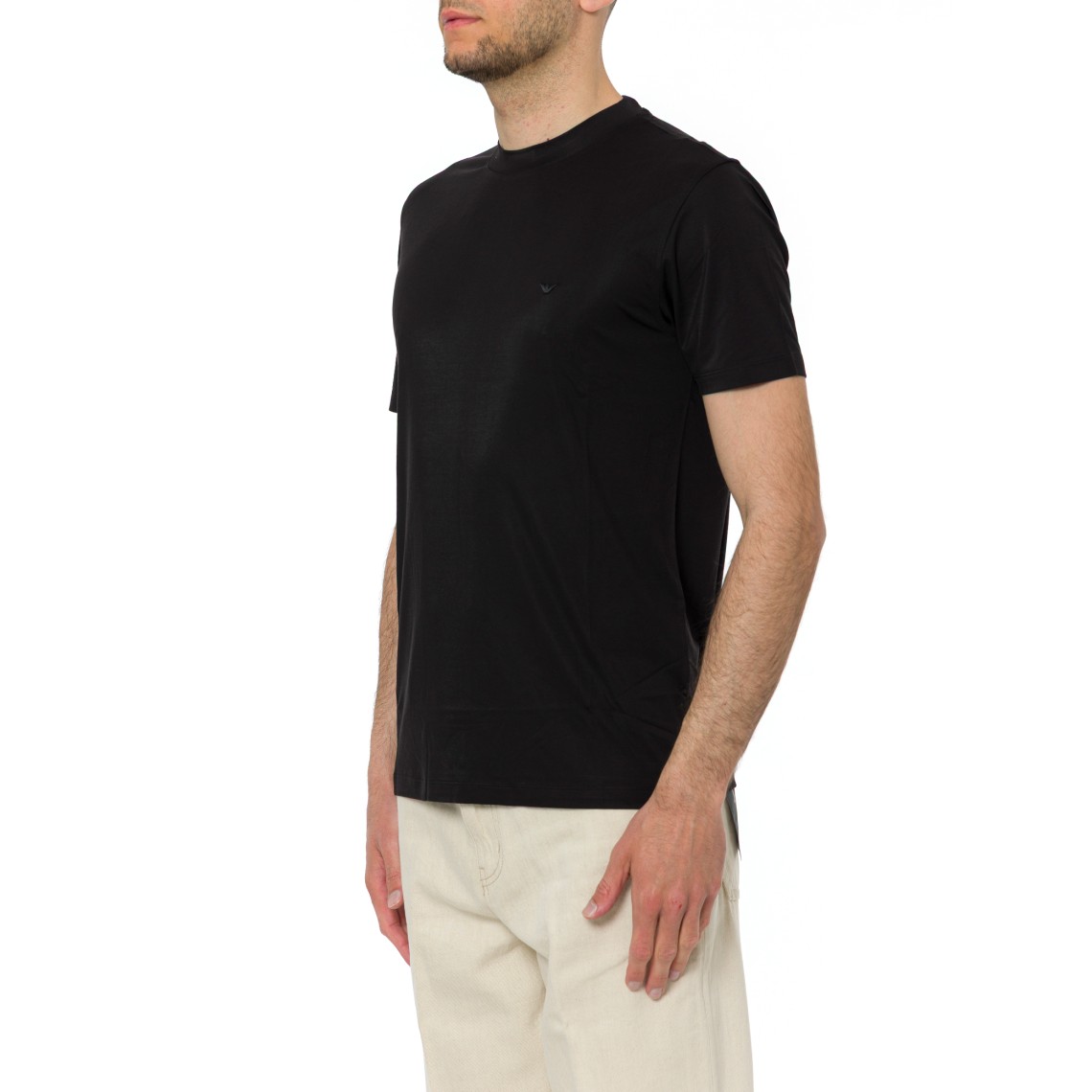 T-shirt basic Emporio Armani in misto seta