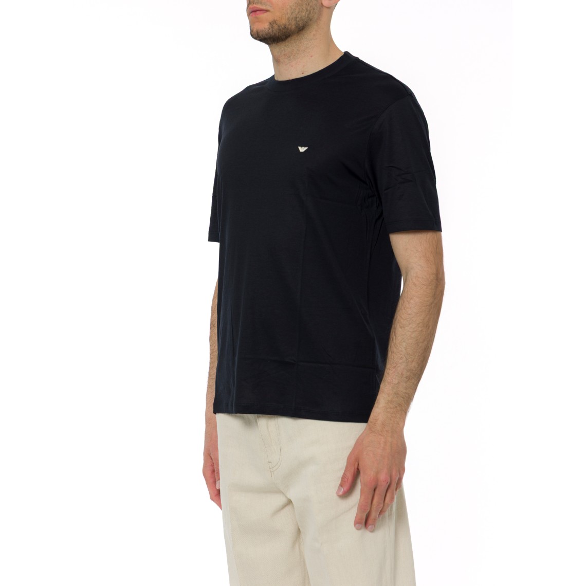 T-shirt in misto cotone e lyocell Emporio Armani