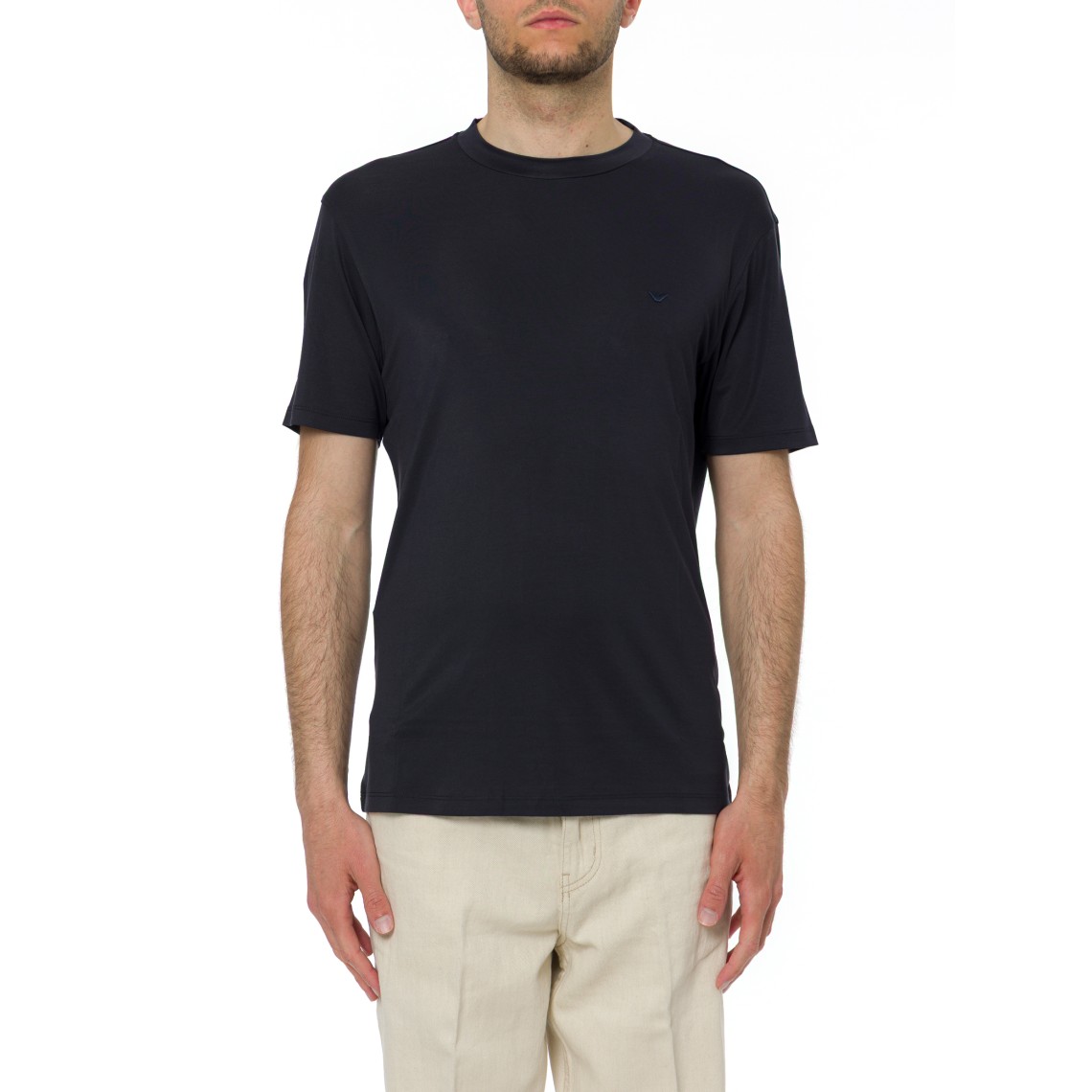 T-shirt basic Emporio Armani in misto seta
