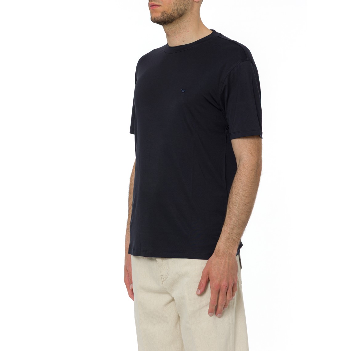 T-shirt basic Emporio Armani in misto seta