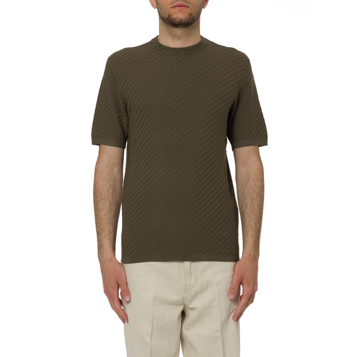 Maglia girocollo Emporio Armani in misto viscosa