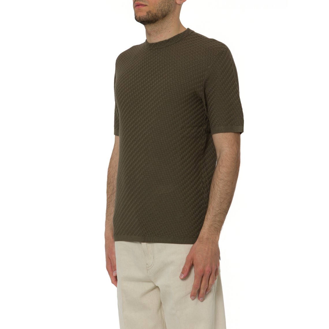 Maglia girocollo Emporio Armani in misto viscosa