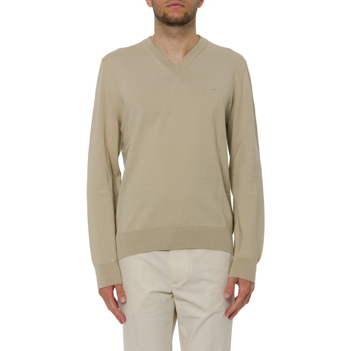 Maglione con scollo a V Boss