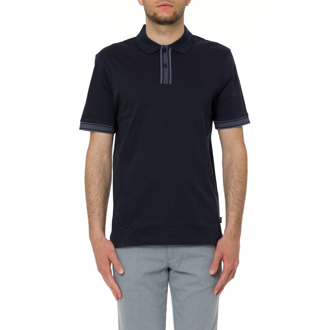 Polo con finiture a righe Boss