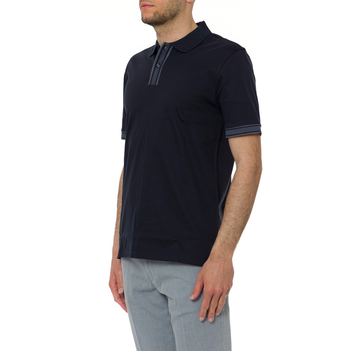 Polo con finiture a righe Boss