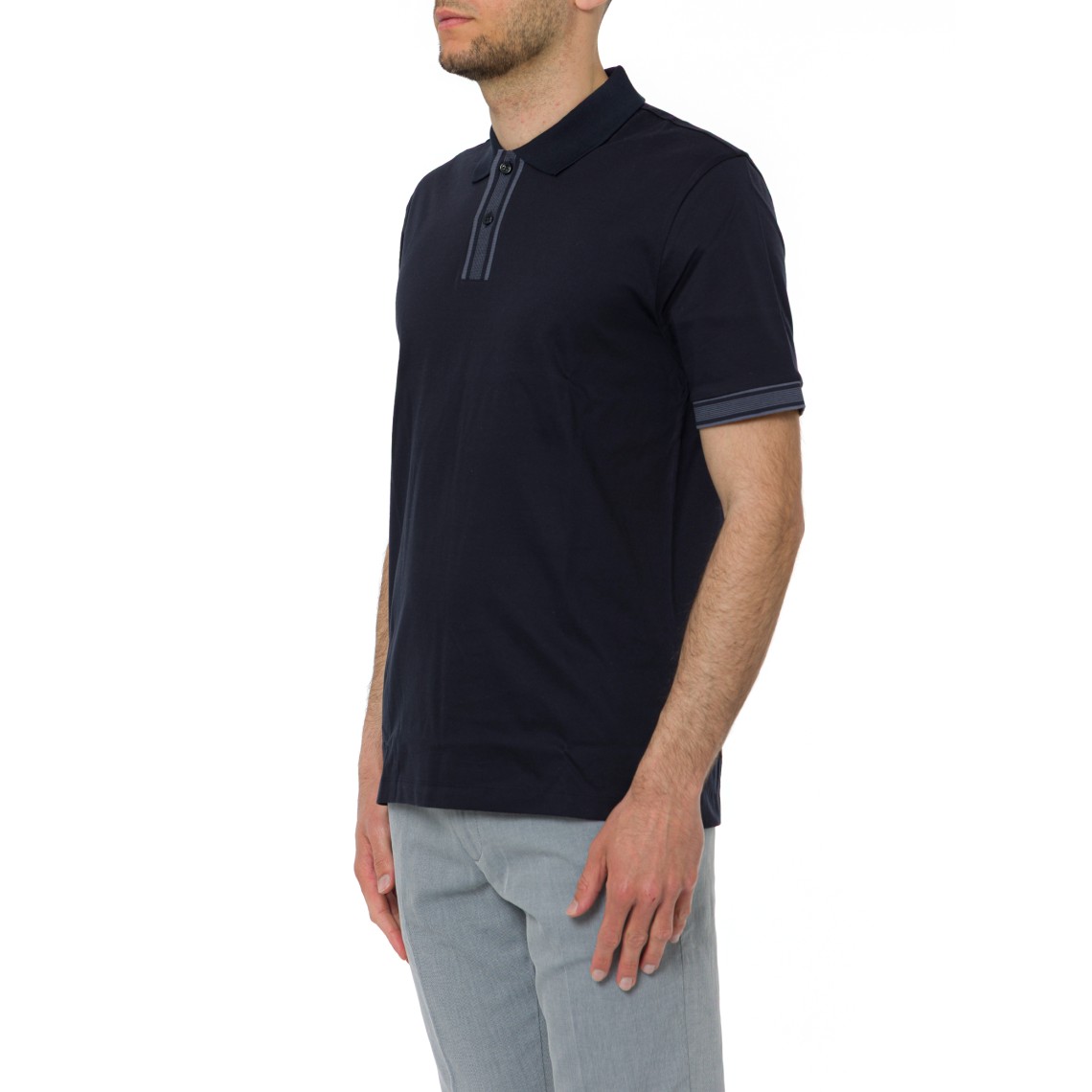 Polo con finiture a righe Boss