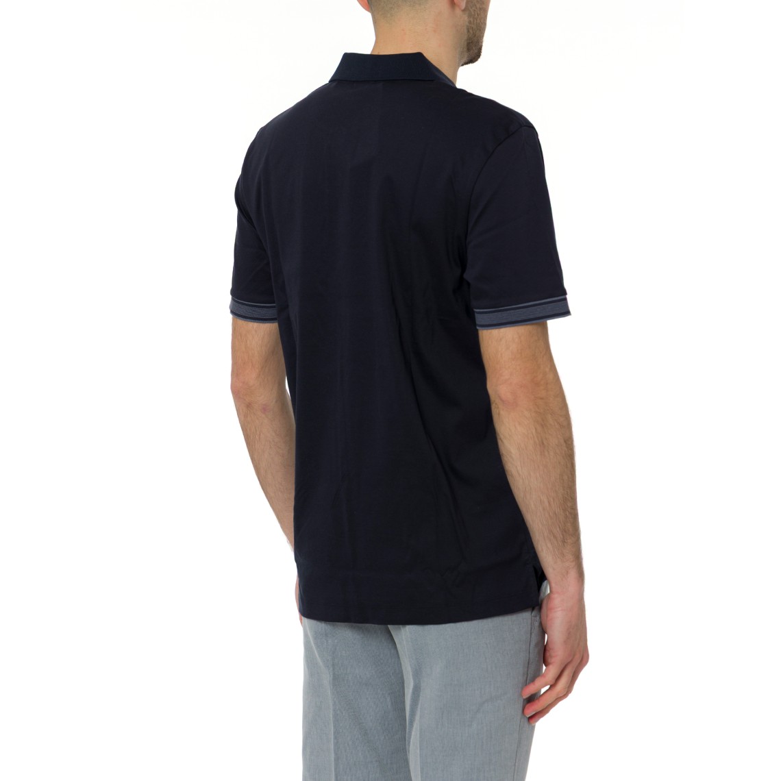 Polo con finiture a righe Boss