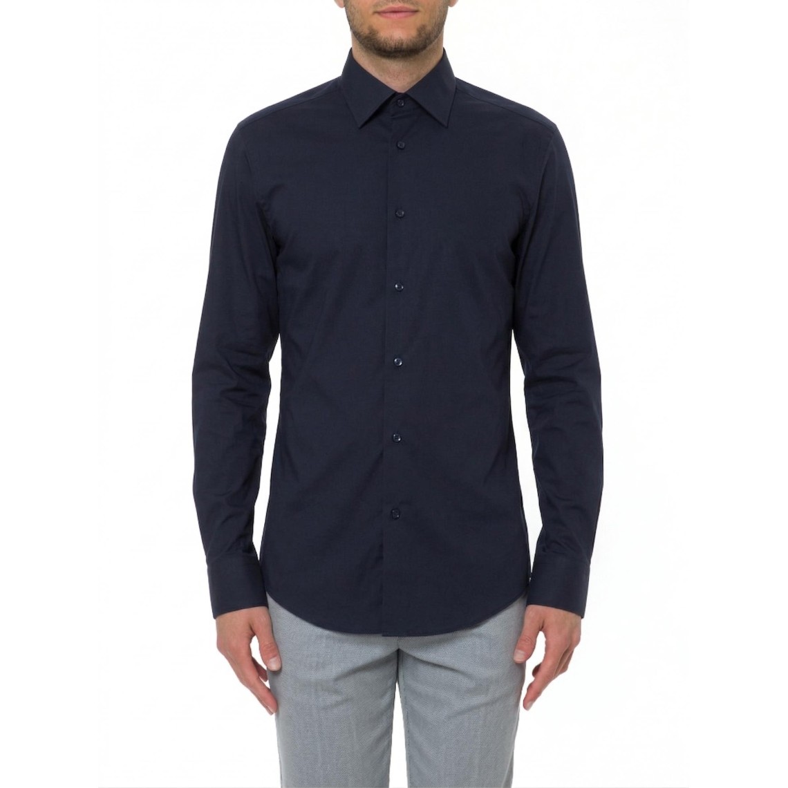 Camicia Slim fit Boss in popeline di cotone