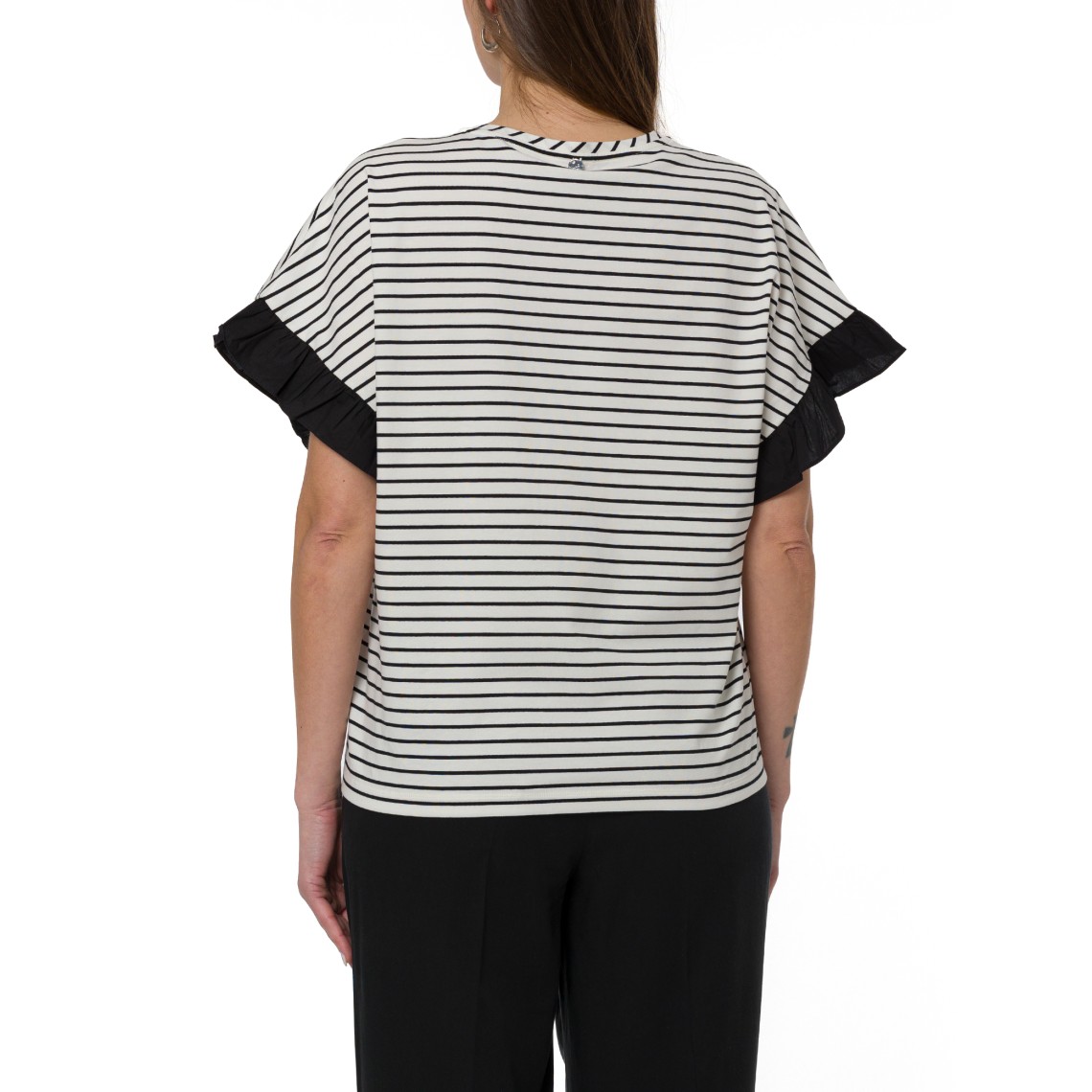 Top a righe con bottoni gioiello Liu Jo