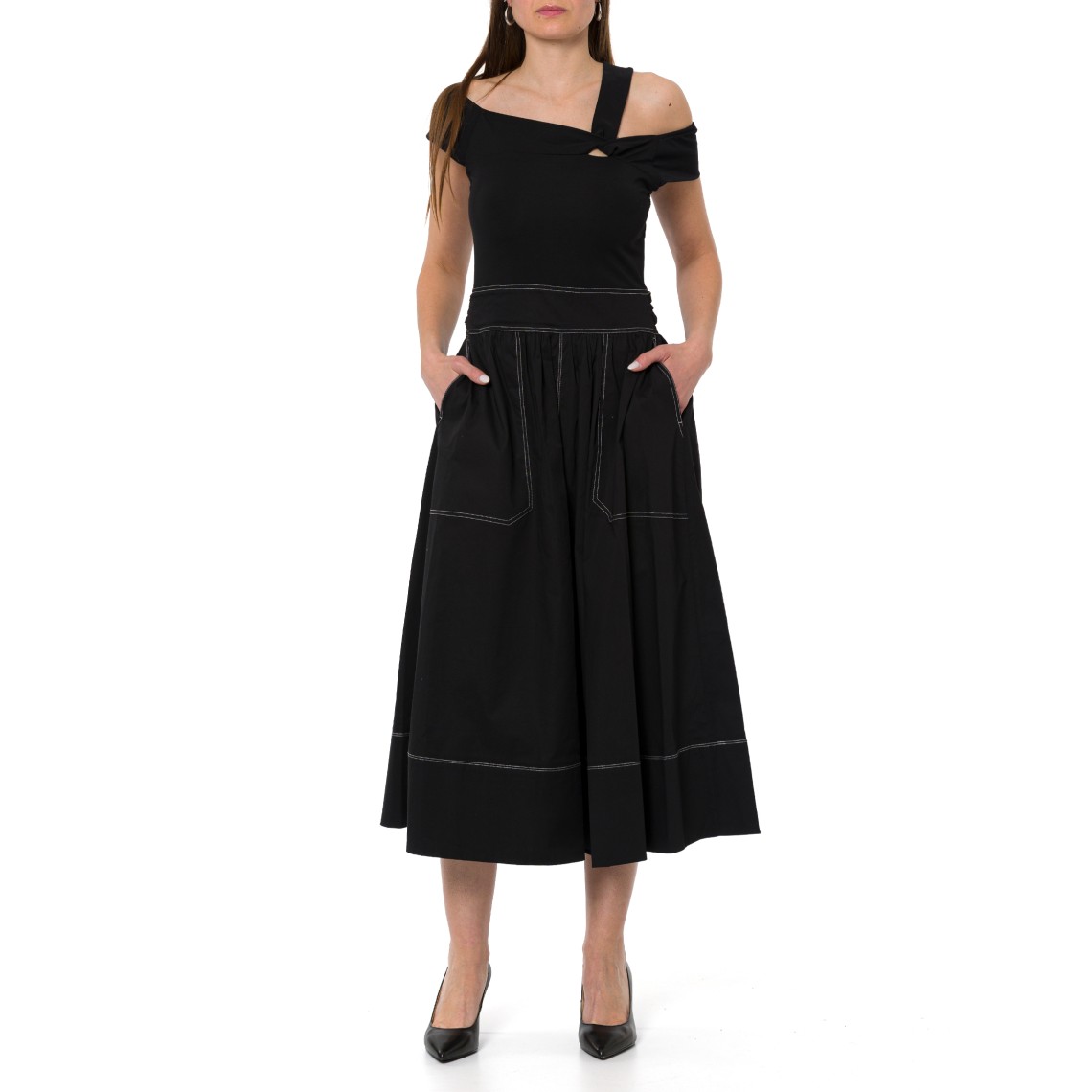 Abito in jersey con scollo bardot Liu Jo