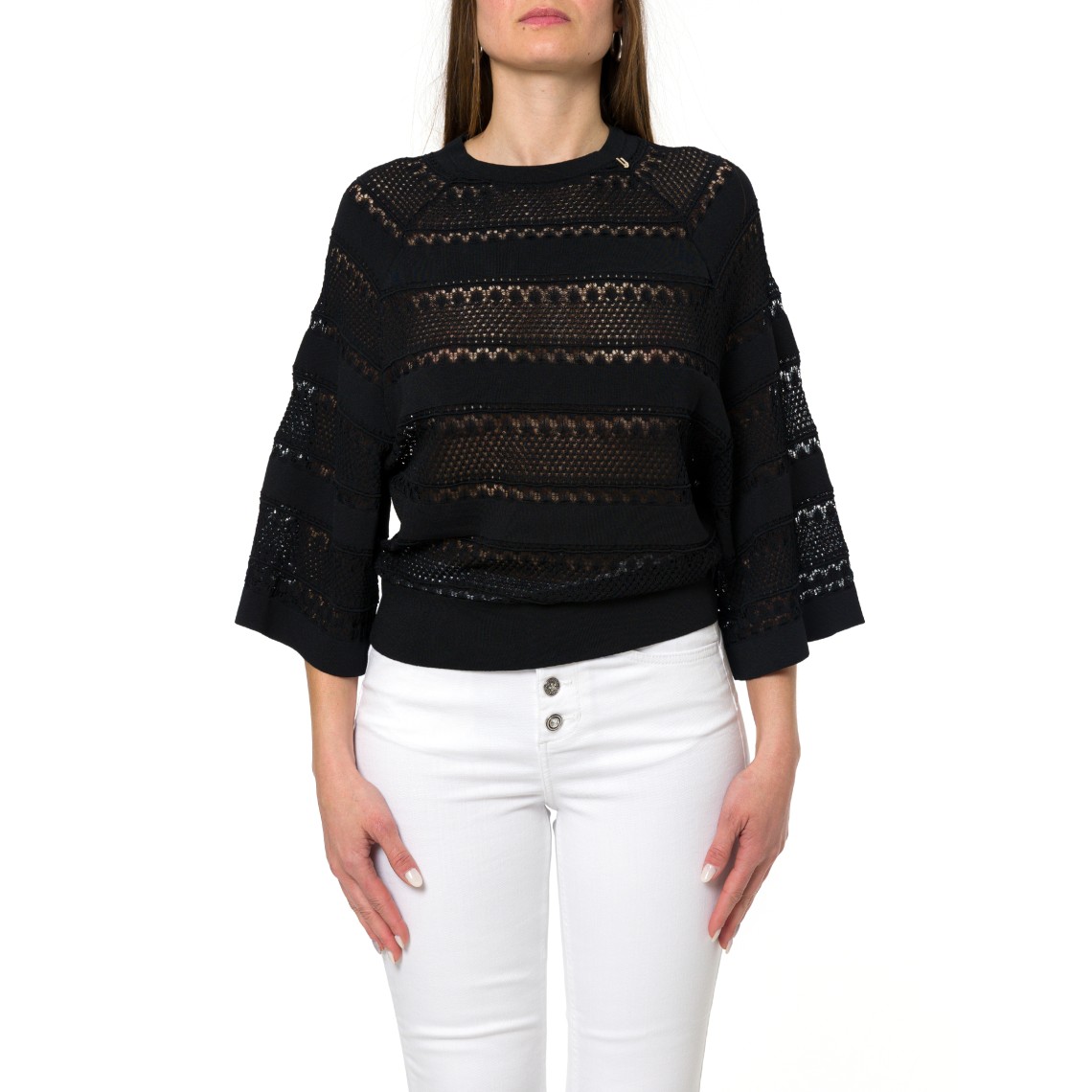 Maglia girocollo traforata Liu Jo