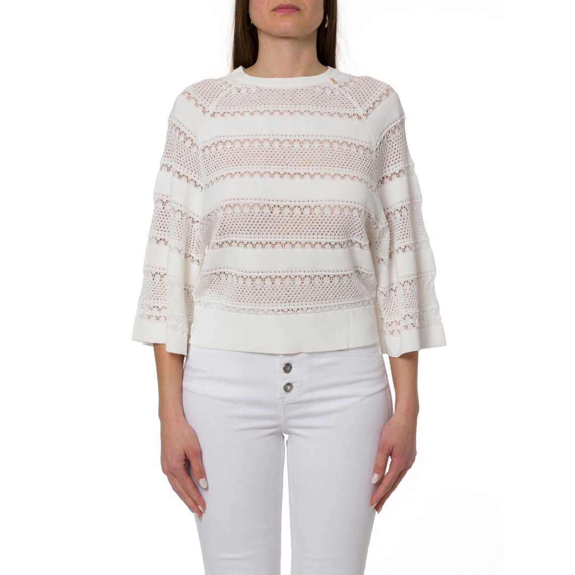 Maglia girocollo traforata Liu Jo