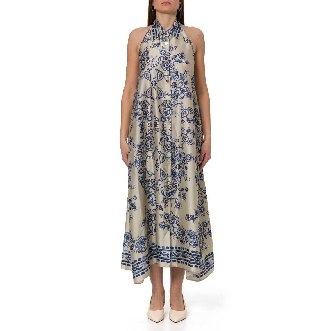 Abito chemisier Liu Jo in raso con stampa etnica