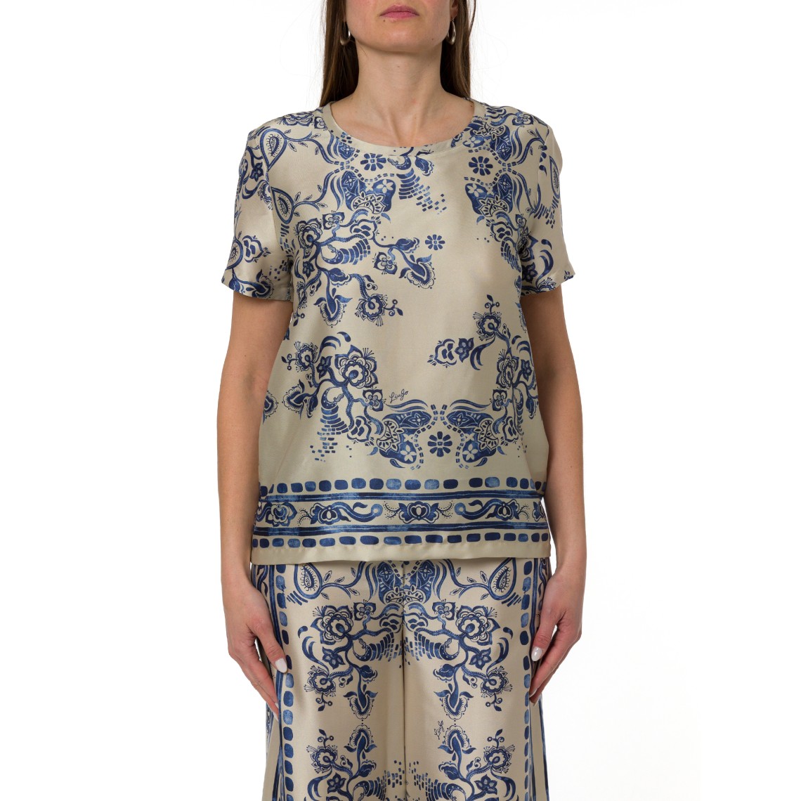 Blusa in raso stampato Liu Jo
