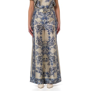 Pantaloni a gamba ampia con stampa Liu Jo