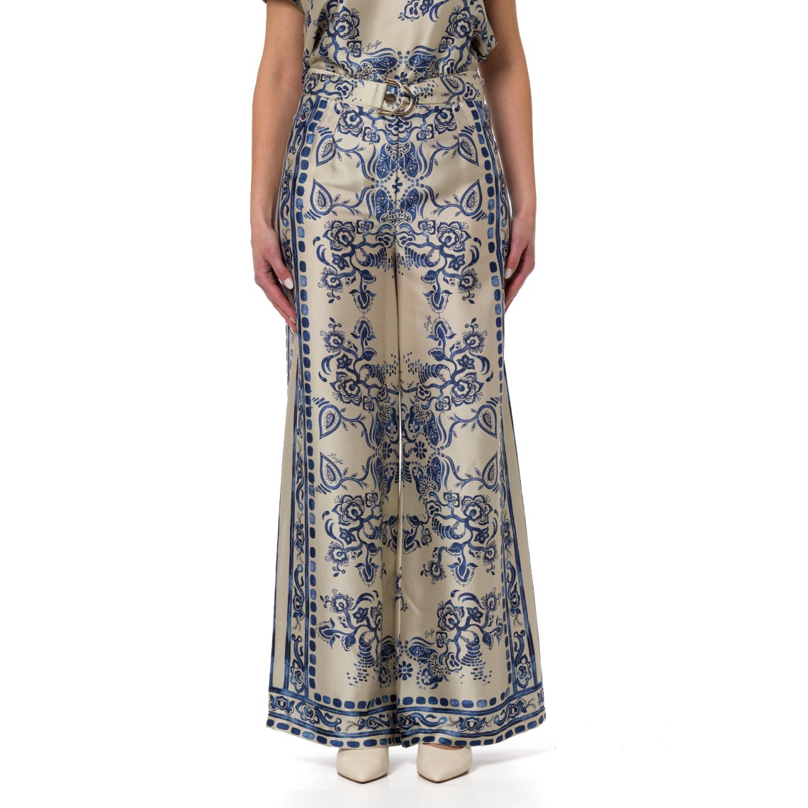 Pantaloni a gamba ampia con stampa Liu Jo