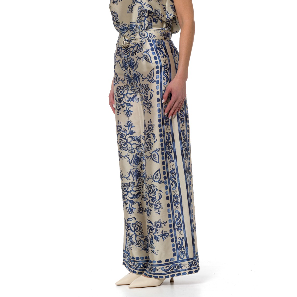 Pantaloni a gamba ampia con stampa Liu Jo