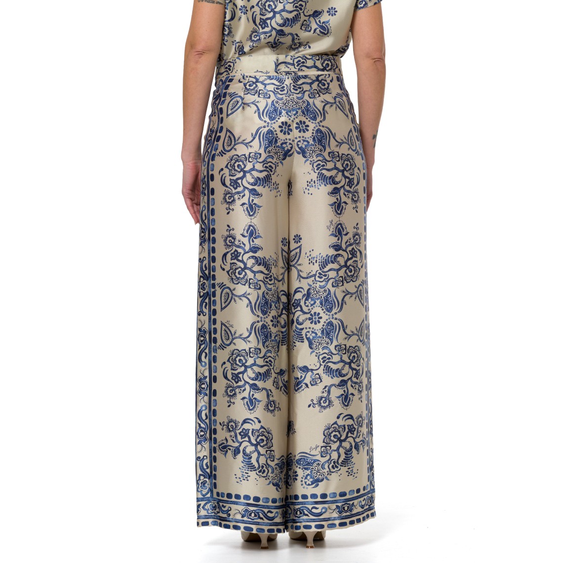 Pantaloni a gamba ampia con stampa Liu Jo