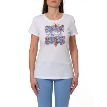 T-shirt con stampa e strass Liu Jo