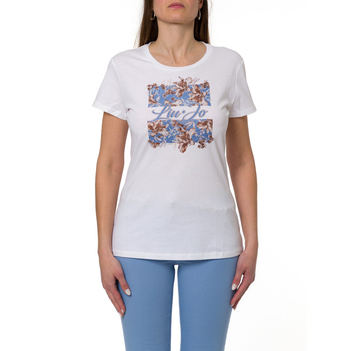 T-shirt con stampa e strass Liu Jo