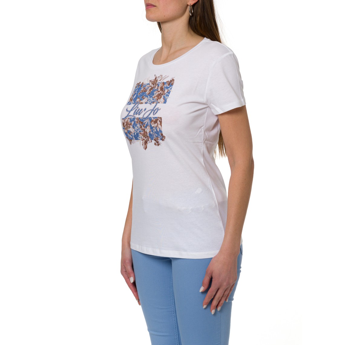 T-shirt con stampa e strass Liu Jo