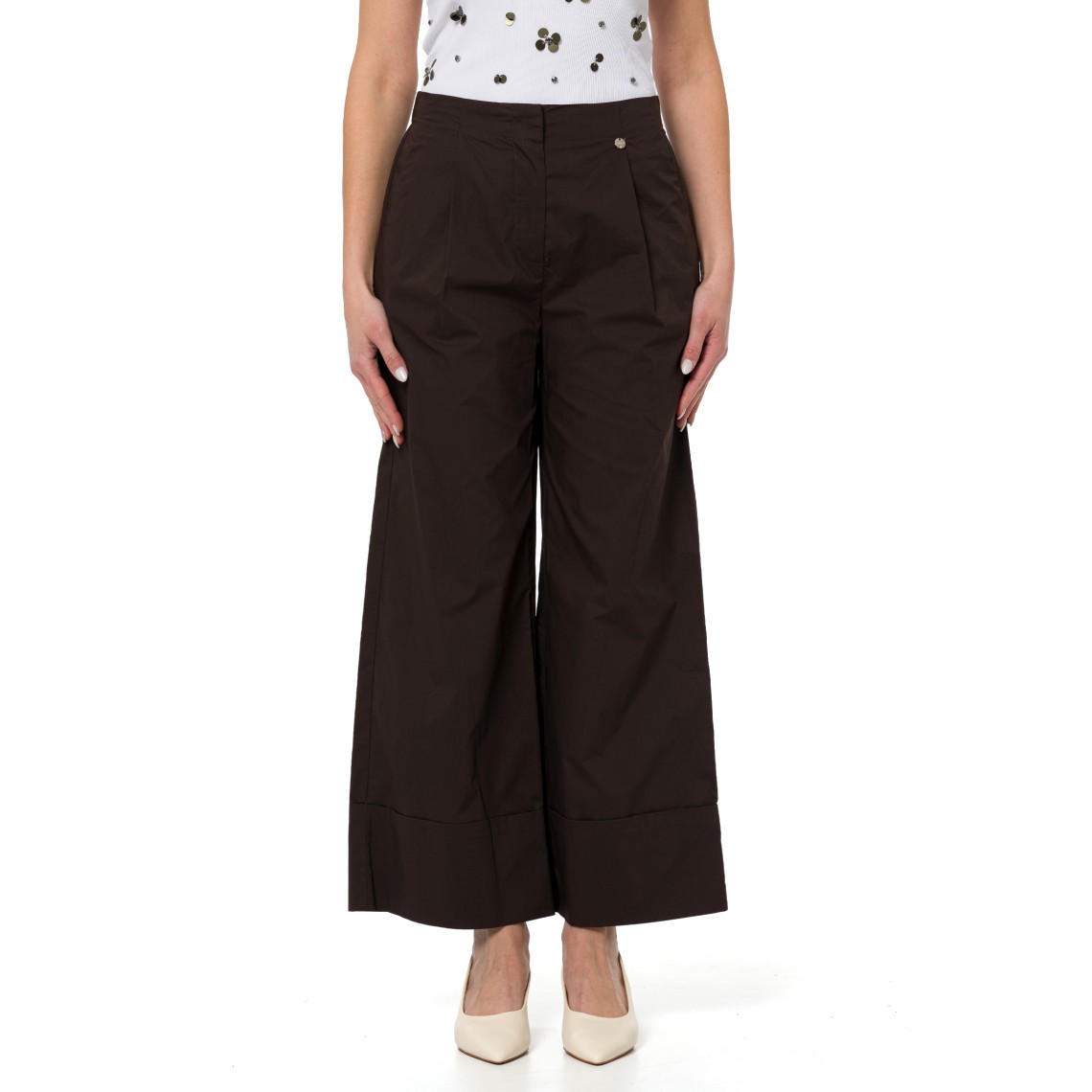 Pantaloni flare in popeline Liu Jo