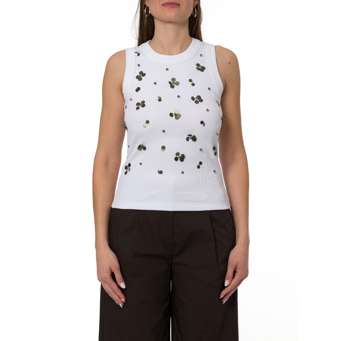 Top con applicazoni Liu Jo