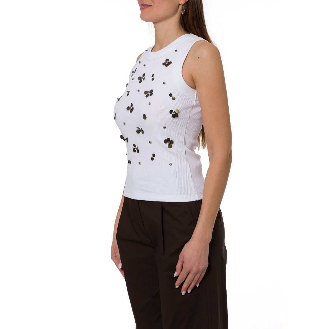 Top con applicazoni Liu Jo