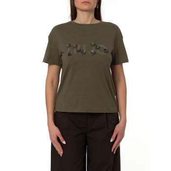 T-shirt con applicazioni gioiello Liu Jo