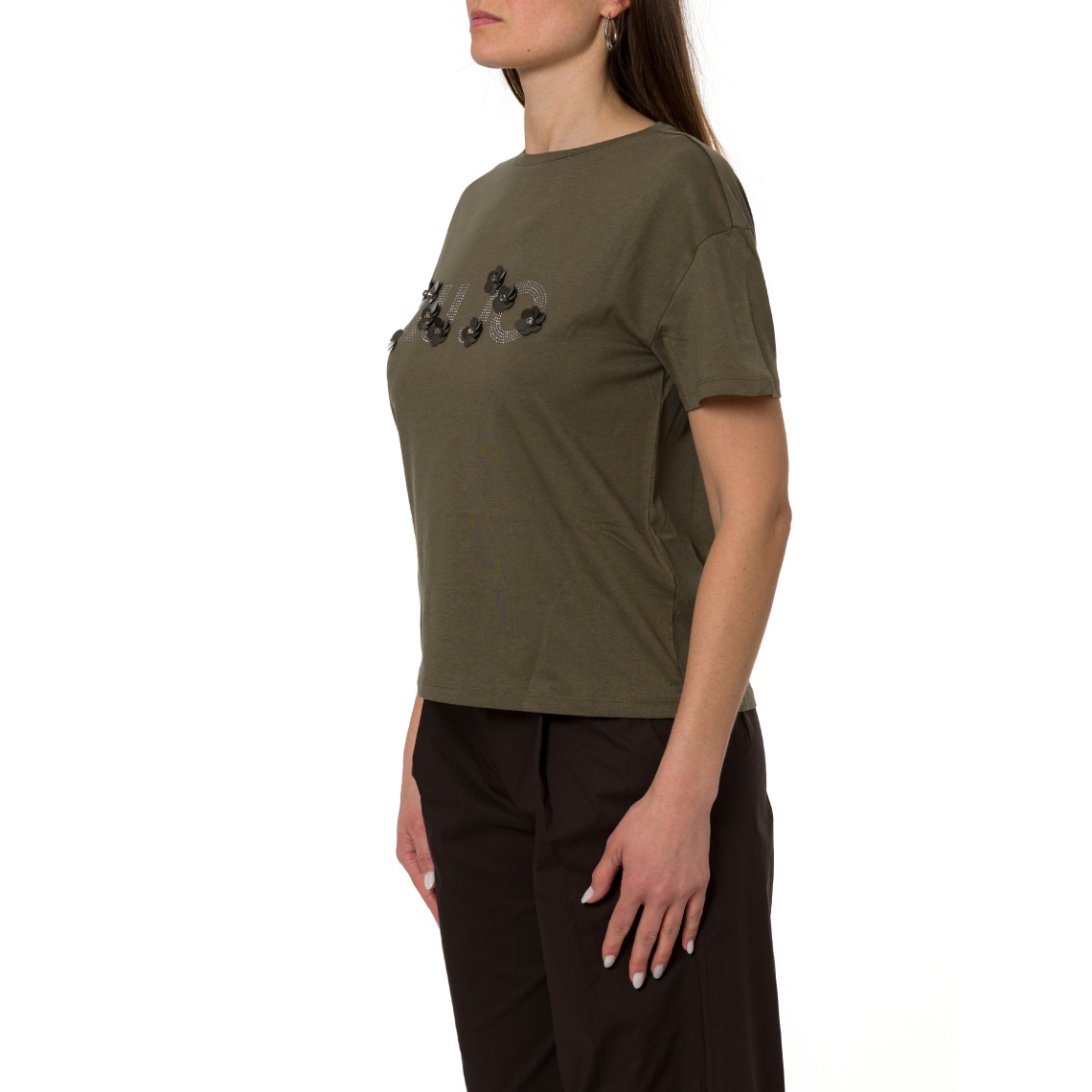 T-shirt con applicazioni gioiello Liu Jo