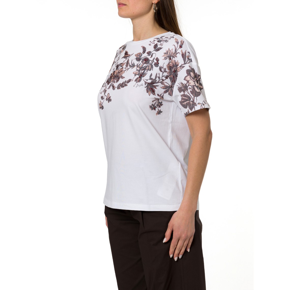 T-shirt con stampa e ricami Liu Jo