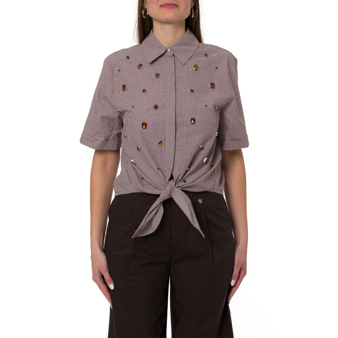 Camicia a maniche corte con applicazioni Liu Jo
