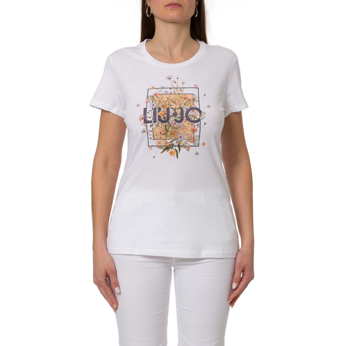 T-shirt con stampa strass Liu Jo