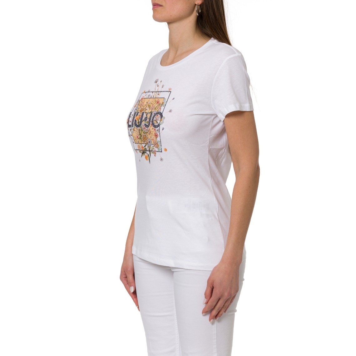 T-shirt con stampa strass Liu Jo