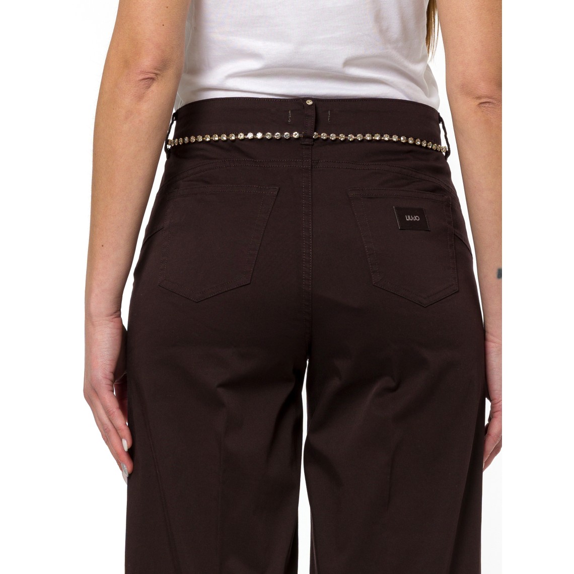 Pantaloni flare a vita alta con cintura Liu Jo