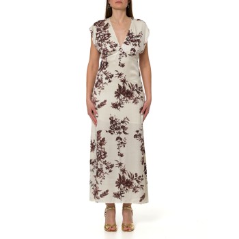 Abito kimono in raso stampato Liu Jo con scollo a V