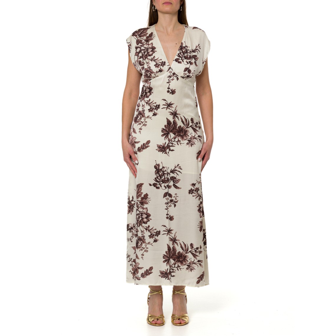 Abito kimono in raso stampato Liu Jo con scollo a V