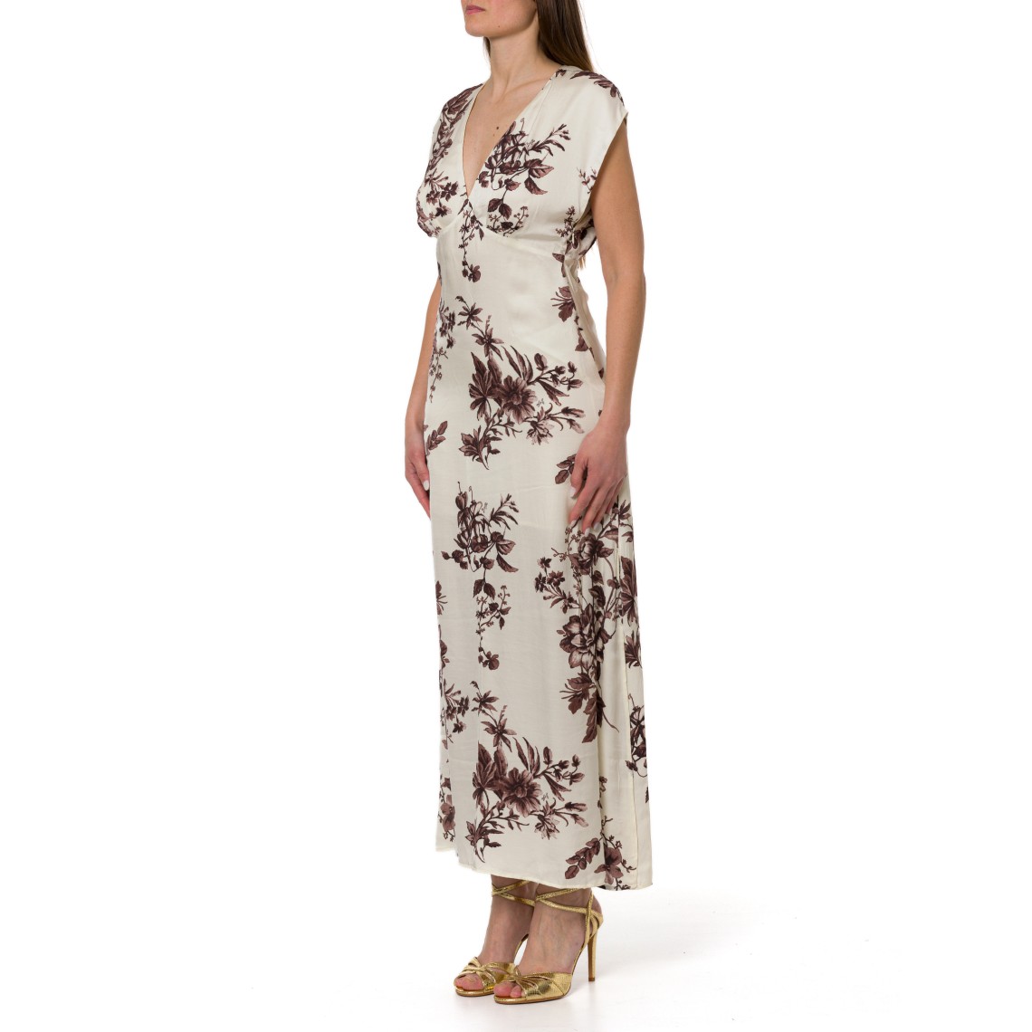 Abito kimono in raso stampato Liu Jo con scollo a V