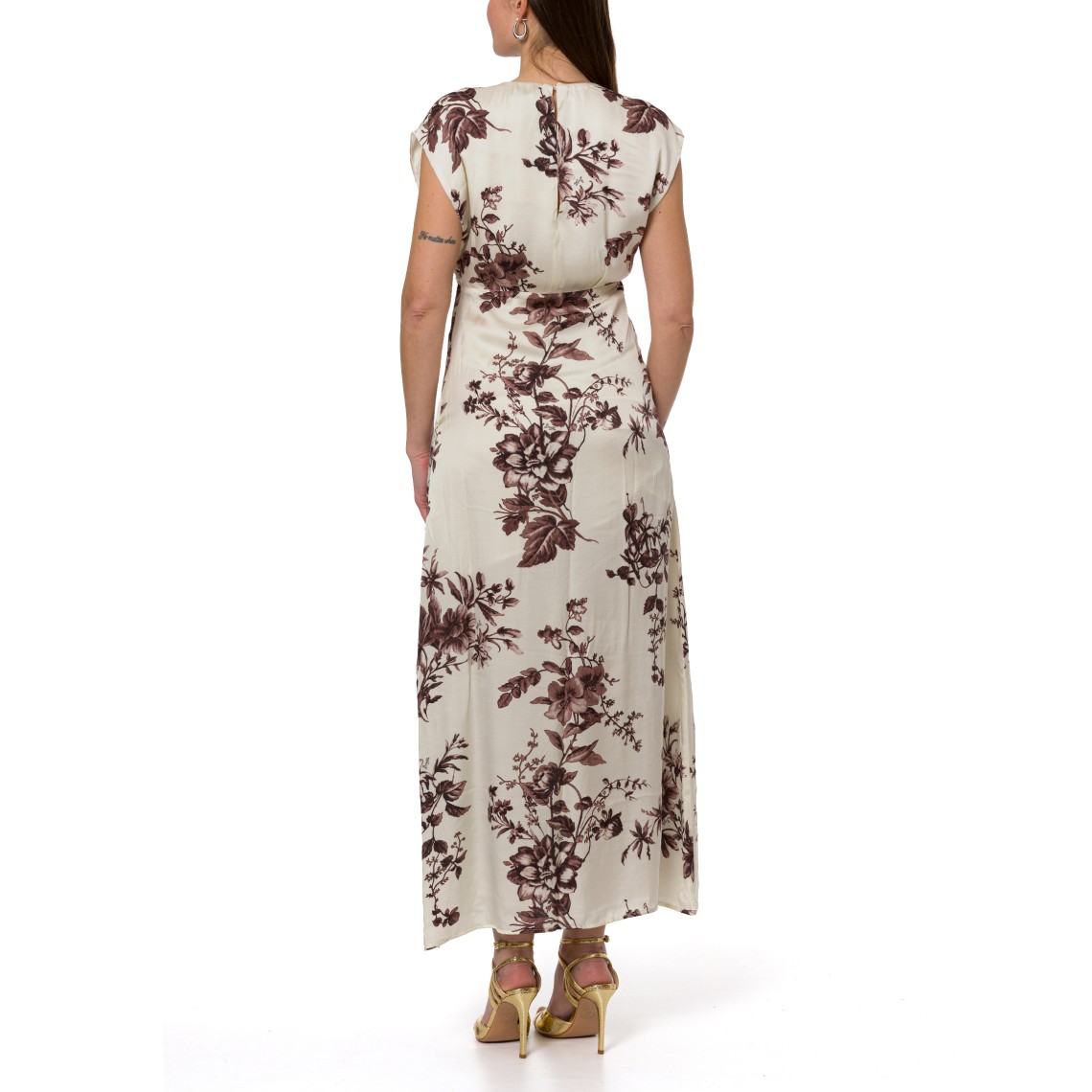 Abito kimono in raso stampato Liu Jo con scollo a V