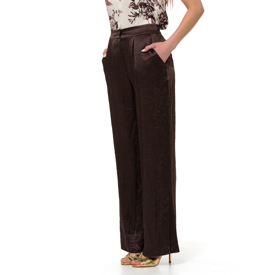 Pantaloni in raso con spacchetti Liu Jo