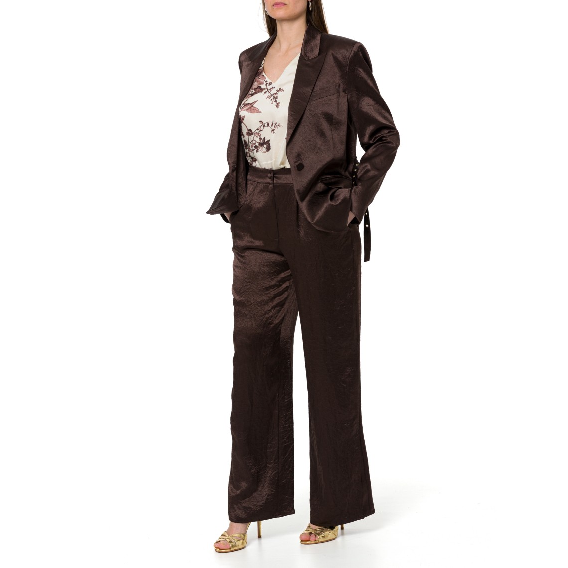 Pantaloni in raso con spacchetti Liu Jo