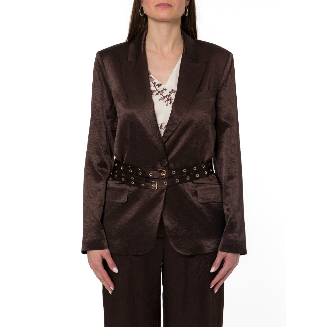 Giacca in raso con cintura Liu Jo