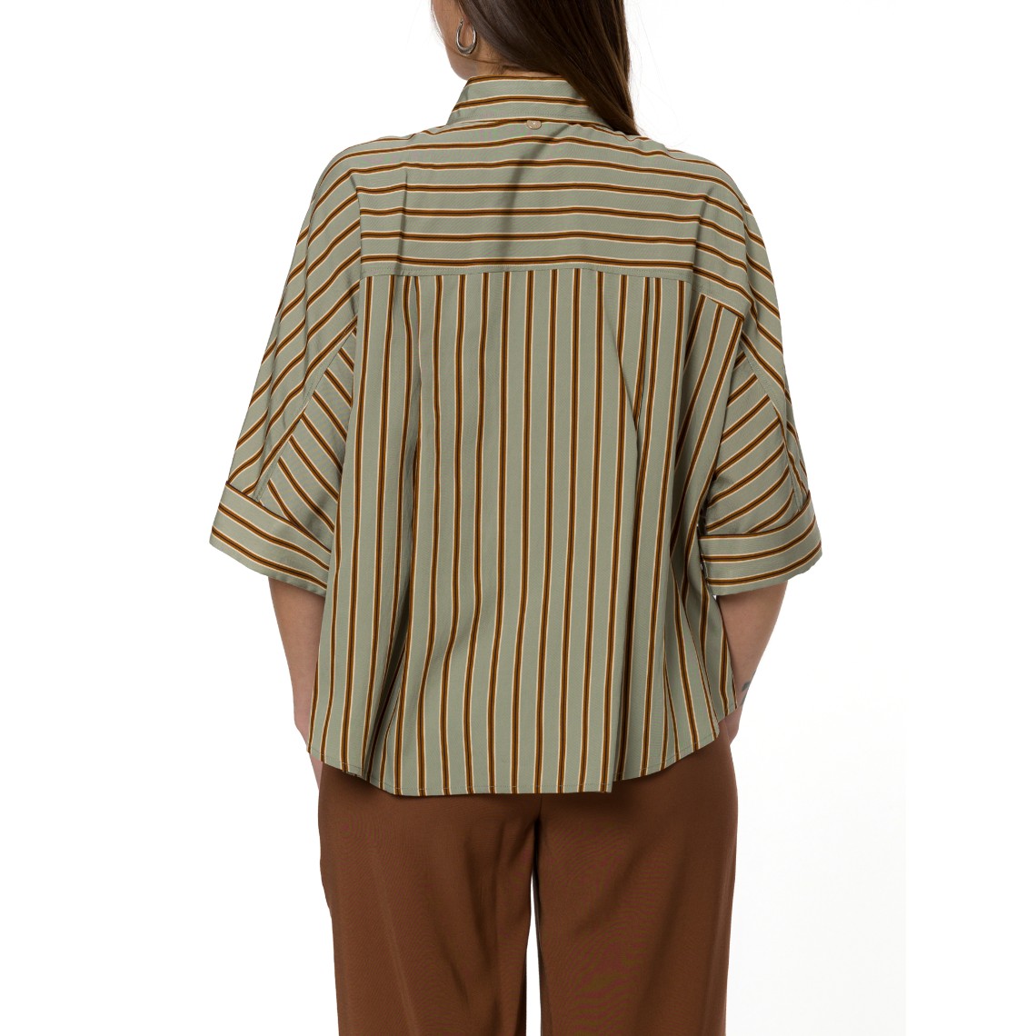 Camicia oversize in rayon a righe Liu Jo